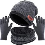 T WILKER 3 Pcs Winter Knit Beanie H