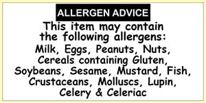 200 Allergen Advice Labels. Allergy Warning Stickers. Food Allergy Labels 50 x 25mm. Allergy Stickers