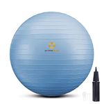 PRIMASOLE Exercise Ball for Balance Stability Fitness Workout Yoga Pilates at Home Office & Gym 45cm Pale Gray