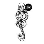 10 Pcs Magic Mantra Snake Skull Dark Mark Death Eater Temporary Halloween Cosplay Tattoo Accessories