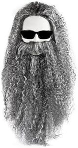 MCJC Gray Wizard Beard and Wig,Halloween Funny Adult Wizard Beard and Wig Costume Accessories