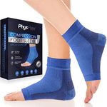 PhysFlex Compression Socks for Plantar Fasciitis, Achilles Tendonitis Relief - Ankle Compression Sleeve for Heel Spurs, Foot Swelling & Fatigue - Arch Support Brace for Everyday Use