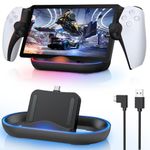 Charging Stand for PlayStation Portal, Portable Charge Dock Station for PS5 Portal with 14 RGB Light Modes and Type-C Cable, Charger Base for PS Portal Remote Player Console Accessories, Black