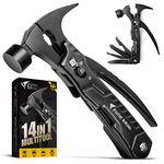 Zune Lotoo Hammer Multitool 14 in 1 Portable Multifunctional Tool Stainless Steel Pocket Multi Survival Tools Claw Hammer Gifts for Birthday Men Father Dad Husband Boyfriend Him DIY Handyman