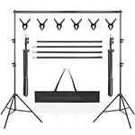 AKOZLIN Backdrop Stands 2M×3M/6.5ft×10ft Photo Background Stand System with 6 Clamps & Carrying Bag Adjustable Photography Background Support System Stand for Photo Video Studio Screen