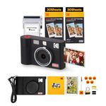 KODAK Mini Shot 2 ERA 4PASS 2-in-1 Instant Camera and Photo Printer (2.1x3.4 inches), Initial 8 Sheets + 60 Sheets Pack Accessory Bundle, Black