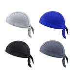 4PCS Quick Dry Bandana for Men, Sweat Wicking Sports Bandana Headwear Cycling Cap Sun Protection Pirate Head Cap Adjustable Beanie Cap Under Helmet Unisex for Cycling Climbing Running Hiking