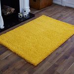 Rugs4Sale 5cm Thick Pile Shaggy Modern Area Rugs Living Room Home Decor Rug | Ideal For Bedroom, Hall, Kids Baby Room, Indoor & Outdoor Rugs Hallway Runners Carpet Mat(Lemon Yellow 40x60cm)