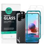 Ibywind Screen Protector For Redmi Note 10(4G)/Note 10S[2 Pack],9H Hardness Tempered Glass,With 1Pc Camera Lens Protector,Easy to Install