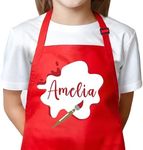 Personalized Kids Apron for Painting and Craft with Custom Name - Custom Children's Artist Apron for Crafting- Unisex Apron for Boys & Girls - Best Custom Gift for Toddler Boys and Girls - Pink, Blue