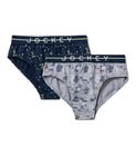Jockey NB01 Boys Super Combed Cotton Elastane Stretch Printed Brief with Ultrasoft Waistband (Pack of 2)_Monument - Navy_11-12 Yrs
