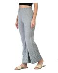 IndiWeaves Women Soft Warm Wool Bottom Printed Palazzo Pants for Winter (Pack of 1) Grey