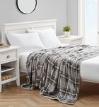 Nautica - Queen Blanket, Super Soft Plush Fleece Bedding, Warm & Cozy Home Decor (Lewes Grey, Queen)