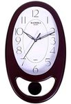 KDS Oval Shape Pendulum Wall Clock for Home,Office,Living Room Decorative Wall Clock (Color-Cola,39 x 24 x 5cm)