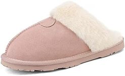 DREAM PAIRS Women's House Slippers Indoor Fuzzy Fluffy Furry Cozy Home Bedroom Comfy Winter Cute Warm Outdoor Shoes FuzzyEasy,Size 8,Pink,SOFIE-05