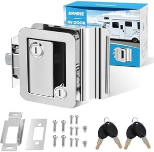 Kohree RV Trailer Camper Entry Door Lock Handle, Polar Chrome RV Door Lock Replacement with Deadbolt, Upgrade Zinc Alloy Security Kit for Camper, Travel, Horse Trailer, Cargo Hauler