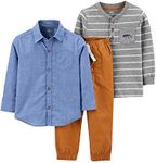 Simple Joys by Carter's Toddler Boys' 3-Piece Playwear Set, Chambray, 4T