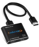 avedio links 4K@60Hz HDMI Splitter 1 in 2 Out, 2 Way HDMI Splitter for Dual Monitors, 1x2 HDMI 2.0 Splitter Video Distributor Mirror Only, Support Full HD 1080P 3D HDCP1.4 (HDMI Cable Included)