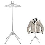 Handheld Garment Steamer Rack, Iron Steam Stand, High Adjustable Steaming Clothes Hangers, Telescopic Garment Hanger Drying Rack, Standing Fabric Ironing Machine Accessories Bracket (Grey)