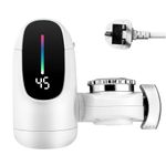 Instant Hot Water Tap, Electric Hot Water Faucet, Fast Heating Tap Water Heater with LED Digital Display Kitchen Instant Heating Hot Water Tap, for Kitchen Bathroom Sink (3000W)