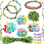 Syhood Flower Crowns Making Kit, 168 Pieces Parts, Make Your Own Flower Wreath Hair Accessories DIY Kit Headbands and Bracelets Craft Kit Handmade Floral Crown Garland Kit Nice Presents for Girls