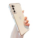 ZTOFERA Designed for Samsung Galaxy S20 FE 5G Case,Cute Plating Edge Love Hearts Pattern with Camera Lens Protection Phone Cover for Girls Women,White