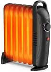 Air Choice Oil Filled Radiator Heater, 700W Portable Space Heater with Adjustable Thermostat, Electric Mini Heater Heat Up 120 Sq.Ft Quickly, Automatic Power-off and Durable Oil Heater for Indoor use