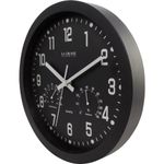 La Crosse 404-2631 12" Black Analog Clock with Temp & Humidity