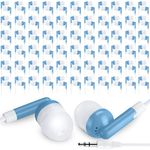 Yunsailing 100 Packs Earbuds Bulk Classroom Headphones Pack Individually Bagged 3.5 mm in-Ear Earphones with Wire for Students Adult Schools Hospitals Hotels Library Museums MP3 Gift (Blue)