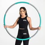 Core Balance Smooth Weighted Hula Hoop For Adult Fitness Foam Padded Size Adjustable 1kg (Teal)