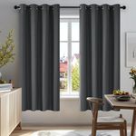 Deconovo Blackout Room Darkening Thermal Insulated Curtains, Energy Efficient & Noise Reducing Grommet Window Drapes for Bedroom, Living Room, Nuresrey, Kids Room, 52x45 Inch, 2 Panels, Dark Grey