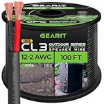 12 AWG CL3 OFC Outdoor Speaker Wire, GearIT Pro Series 12 Gauge (100 Feet / 30.48 Meters/Black) Oxygen Free Copper UL CL3 Rated for Outdoor Direct Burial and in-Wall Installation Speaker Cable