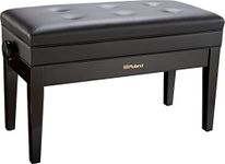 Roland Duet Size Piano Bench In Polished Ebony with Vinyl Seat - Rpb-D400Pe