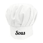 cookify Chef Hat Kitchen Role Names (9-13 yrs, White - Sous)