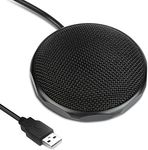 Conference USB Microphone for Meeting Business Computer PC, Laptop,Desktop,Mac & Macbook, Portable Table for Online Chatting, Calls, Meeting, Video Conference(Black)