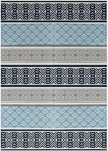 BalajeesUSA Outdoor Plastic Patio Rugs – 5x7, Grey, Teal Multipurpose Reversible mats Woven Plastic Straw All-Weather and Waterproof Rug Camper Mats Outdoor