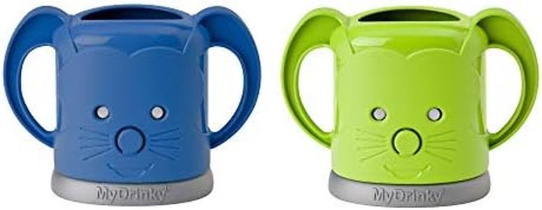 InchBug MyDrinky Pouch Holder No Squeeze, Reusable Drink Holder for Kids and Toddler | BPA-Free & Squeeze-Proof Cup Holder for Juice Boxes, Food Pouches | Dishwasher Safe, 2-Pack GALAXY BLUE/LIME