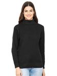 Kvetoo High Neck Sweater for Women Black. L