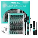 Lash Extension Kit,DIY Individual Lashes Clusters Kits,Bond And Seal,Eyelash Remover For Eyelashes Extensions,Eyelash Applicator Tool For False Eyelash Cluster Kit 320Pcs(D-Mix9-16|40D)