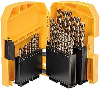 Dewalt Metal Drill Bit Set HSS-Co 29 Pieces (Diameter 1-13 mm, Drill Bit with Centre Point, Non-Slip Shank, with Size Marking, for Alloyed/Unalloyed Steels up to 1100 N/mm² Tensile Strength, Includes