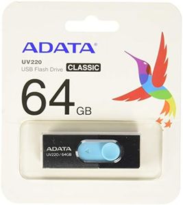 ADATA UV220 64GB USB 2.0 Capacity Negro, Azul Unidad Flash USB - Memoria USB (64 GB, 2.0, Conector USB Tipo A, Deslizar, 7,5 g, Negro, Azul)