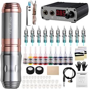 STIGMA Tattoo Kit Complete for Beginners Rotary Tattoo Gun with Tattoo Ink Set Cartridge Needles Transfer Paper Ink Cups STP35KITP192-7-US