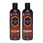 HASK Coconut Nourishing Shampoo and Conditioner Set for all hair types, color safe, gluten-free, sulfate-free, paraben-free, cruelty-free - 12 Fl Oz each