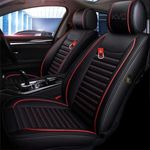 KVD AUTOZONE Superior Leather Luxury Car Seat Cover Compatible with Toyota Urban Cruiser Hyryder Black + Red (5 Year Warranty) - Dz014/148