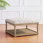 HUIMO 33-inch Large Square Ottoman 