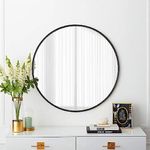 Youyijia Round Mirror 40cm Circle Hanging Wall Mirror - Home Decorative Wall Mounted Vanity Mirror for Bathroom/Living Room