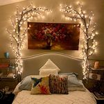 GOESWELL Enchanted Flexible LED Willow Vines for Christmas Room Decor, 7.5FT Lights for Walls and Bedrooms (No Remote)