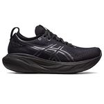 ASICS Womens Gel Nimbus 25 Running Shoes Black/Grey 8 UK