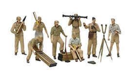 TAMIYA TM35343 LUFT DAK ARTILLERY CREW 1/35 Force 300035343-1:35 Figure Set Air, Faithful Replica, Plastic, Crafts, Model Kit, Assembly, Unpainted, White, Small