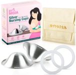 BYMOJA The Original Nursing Cups 999 Silver - Nursing Cups 2 Pack - Nipple Shields for Breastfeeding Newborn - Breastfeeding Essential for Moms